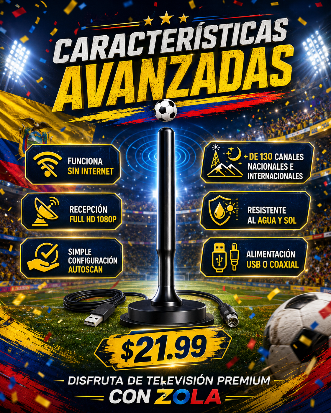 Antena Digital Hd De Tv
