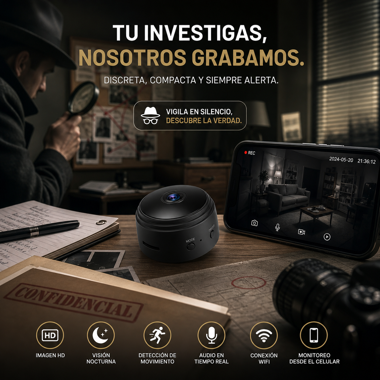 Mini Camara Espia A9 Wifi Hd