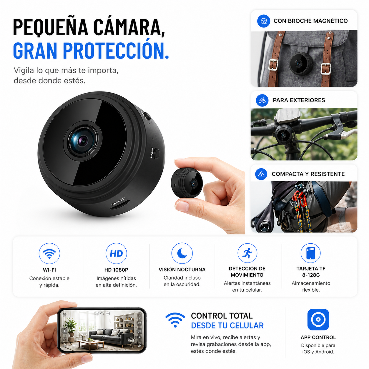 Mini Camara Espia A9 Wifi Hd